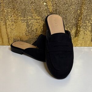 Torrid Black Faux Suede slip-on Loafers Mules size 12WW